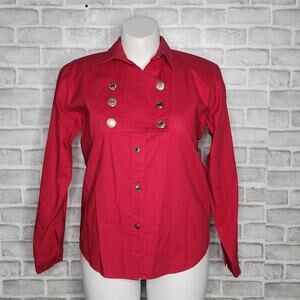 Vintage Wagon Wheels Western Red Button up